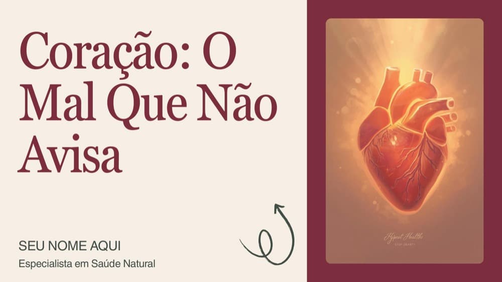 Capa do slide de abertura da palestra Coração: O Mal Que Não Avisa